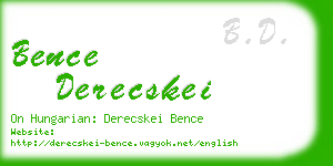 bence derecskei business card